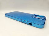 Husa Iphone 14 Pro Max din silicon moale model cu sclipici , protectie butoane Albastru