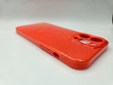 Husa Iphone 14 Pro Max din silicon moale model cu sclipici , protectie butoane Rosu