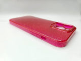 Husa Iphone 14 Pro Max din silicon moale model cu sclipici , protectie butoane Roz inchis