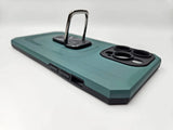 Husa Iphone 14 Pro silicon si plastic , suport inel rotativ , protectie camera Turcoaz