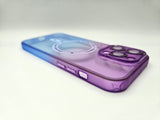 Husa Iphone 14 Pro Max silicon ,MagSage, Protectie Camere Albastru-Mov