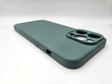 Husa Iphone 14 Pro Max silicon moale , textura fina, interior catifea Verde