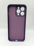 Husa Iphone 14 Pro Max silicon moale , textura fina, interior catifea Mov
