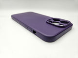 Husa Iphone 14 Pro Max silicon moale , textura fina, interior catifea Mov