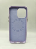 Husa Iphone 14 piele ecologica, MagSafe, Interior catifelat Lilla