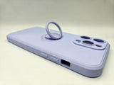 Husa Iphone 14 Pro Max silicon , suport inel rotativ , interior material catifelat Lilla