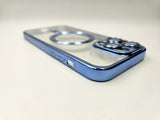 Husa Iphone 12 Pro  din silicon moale, MagSafe, Protectie Camere Albastru