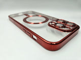 Husa Iphone 12 Pro din silicon moale, MagSafe, Protectie Camere Rosu