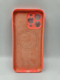 Husa Iphone 14 Pro Max silicon moale , MagSafe, interior material catifelat Roz Peach
