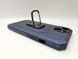 Husa Iphone 14  silicon si plastic , suport inel rotativ , protectie camera Albastru