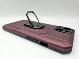 Husa Iphone 13  silicon si plastic , suport inel rotativ , protectie camera Visiniu