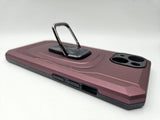 Husa Iphone 14  silicon si plastic , suport inel rotativ , protectie camera Visiniu