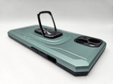 Husa Iphone 14  silicon si plastic , suport inel rotativ , protectie camera Verde