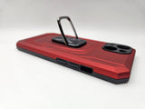 Husa Iphone 14  silicon si plastic , suport inel rotativ , protectie camera Rosu