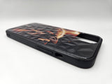 Husa Iphone 14 silicon, design 3D Wolf , protectie butoane Negru