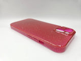 Husa Iphone 14 din silicon moale model cu sclipici , protectie camere Mov