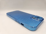 Husa Iphone 14 din silicon moale model cu sclipici , protectie camere Albastru