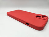 Husa Iphone 14 silicon moale, protectie camere si butoane,interior material textil Rosu
