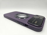 Husa Iphone 14 silicon , MagSafe, decupaj logo , protectie camere Mov