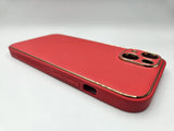 Husa Iphone 14 Luxury piele ecologica, antisoc Rosu
