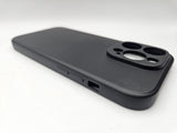 Husa Iphone 12 Pro Max silicon moale , protectie camere ,interior material textil Negru