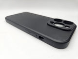 Husa Iphone 14 Pro silicon moale , protectie camere ,interior material textil Negru