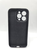 Husa Iphone 14 Pro silicon moale , protectie camere ,interior material textil Negru