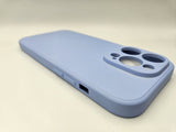 Husa Iphone 14 Pro silicon moale , protectie camere ,interior material textil Lilla