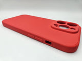 Husa Iphone 14 Pro silicon moale , protectie camere ,interior material textil Rosu