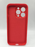 Husa Iphone 14 Pro silicon moale , protectie camere ,interior material textil Rosu