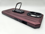 Husa Iphone 14 Pro silicon si plastic , suport inel rotativ , protectie camera Visiniu