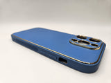 Husa Iphone 12 Pro Luxury piele ecologica, antisoc , Protectie camera Albastru