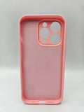 Husa Iphone 13 Pro silicon , protectie butoane ,interior material textil Roz