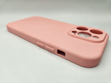 Husa Iphone 14 Pro silicon , protectie butoane ,interior material textil Roz