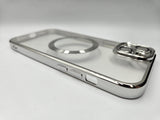 Husa Iphone 14 Plus din silicon moale, MagSafe, Protectie Camere Argintiu
