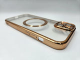 Husa Iphone 14 Plus din silicon moale, MagSafe, Protectie Camere Auriu