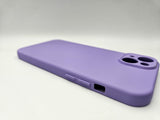 Husa Iphone 14 Plus silicon , protectie camere ,interior material textil Mov