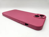 Husa Iphone 14 Plus silicon , protectie camere ,interior material textil Visiniu