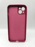 Husa Iphone 14 Plus silicon , protectie camere ,interior material textil Visiniu