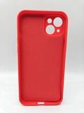 Husa Iphone 14 Plus silicon , protectie camere ,interior material textil Rosu
