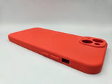 Husa Iphone 14 Plus silicon , protectie camere ,interior material textil Rosu