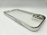 Husa Iphone 14 Plus silicon , spate transparent , Protectie Camere Argintiu
