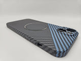 Husa Iphone 14 Plus Kevlar MagSafe, protectie camere si acoperire butoane Albastru