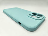 Husa Iphone 13 Pro silicon moale , protectie camere ,interior material textil Turcoaz