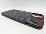 Husa Iphone 12 Pro Kevlar MagSafe, protectie camere si acoperire butoane Visiniu