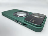 Husa Iphone 13 Pro silicon , MagSafe, decupaj logo , protectie camere Verde