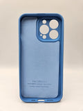 Husa Iphone 13 Pro silicon , protectie butoane ,interior material textil Albastru