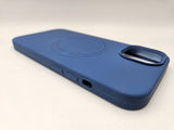 Husa Iphone 13 silicon moale, MagSafe, Interior catifelat Albastru