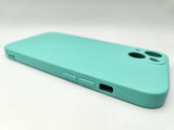 Husa Iphone 13 silicon , protectie butoane ,interior material textil Turcoaz