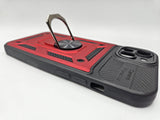 Husa Iphone 13 antisoc silicon si plastic , suport inel rotativ , protectie camera Rosu